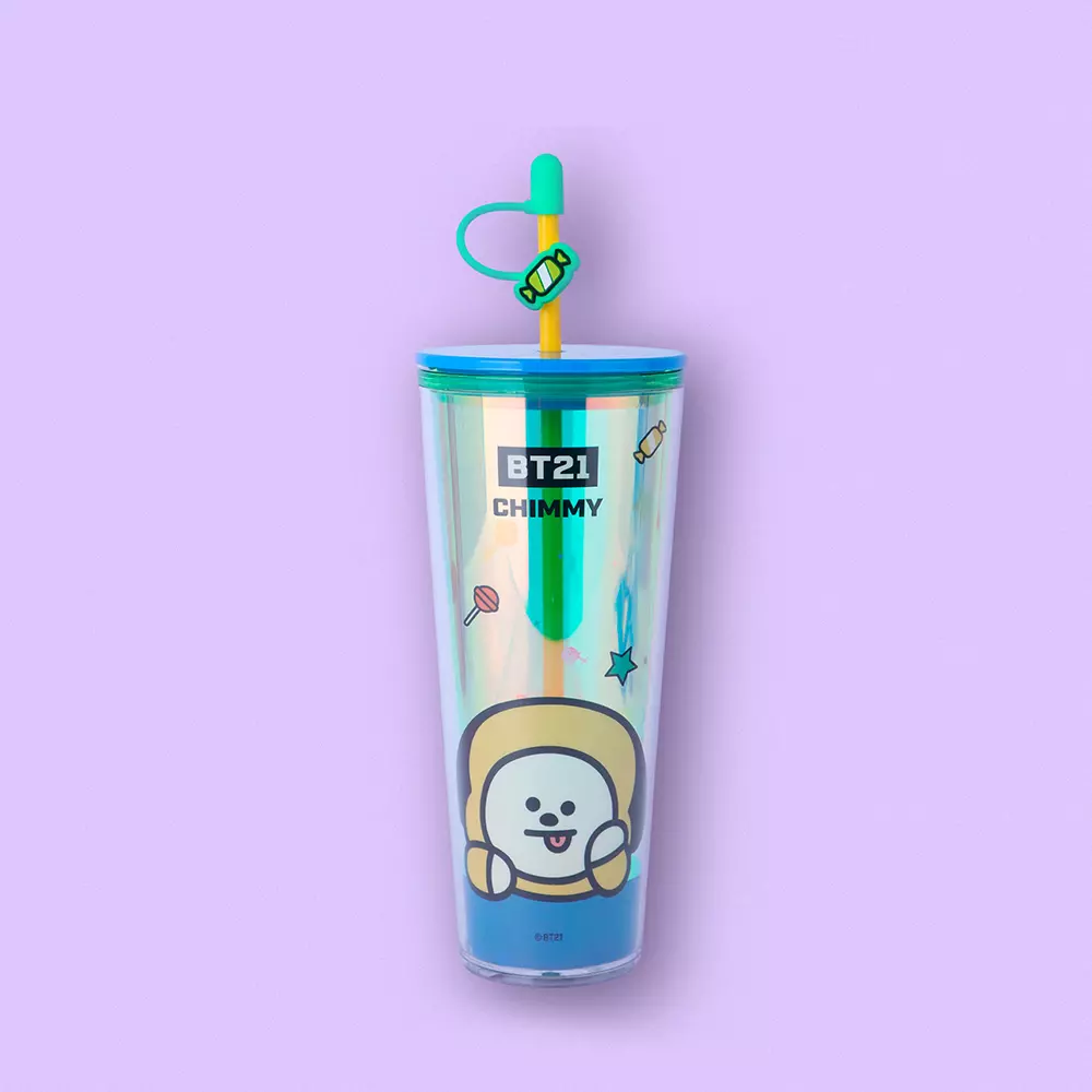 Copo plástico de parede dupla da coleção BT21